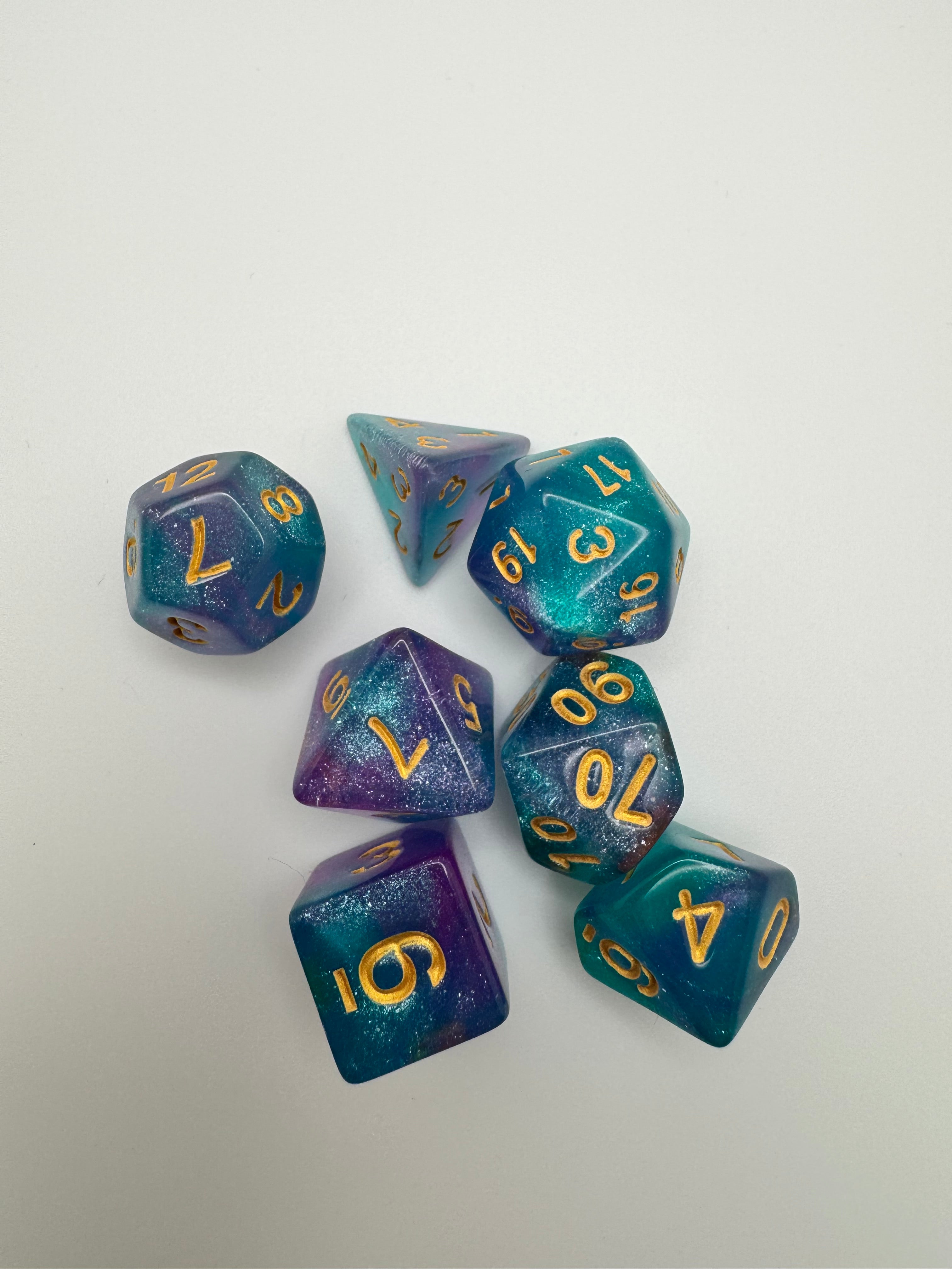 Galaxy'ish Polyhedral Resin Dice Set