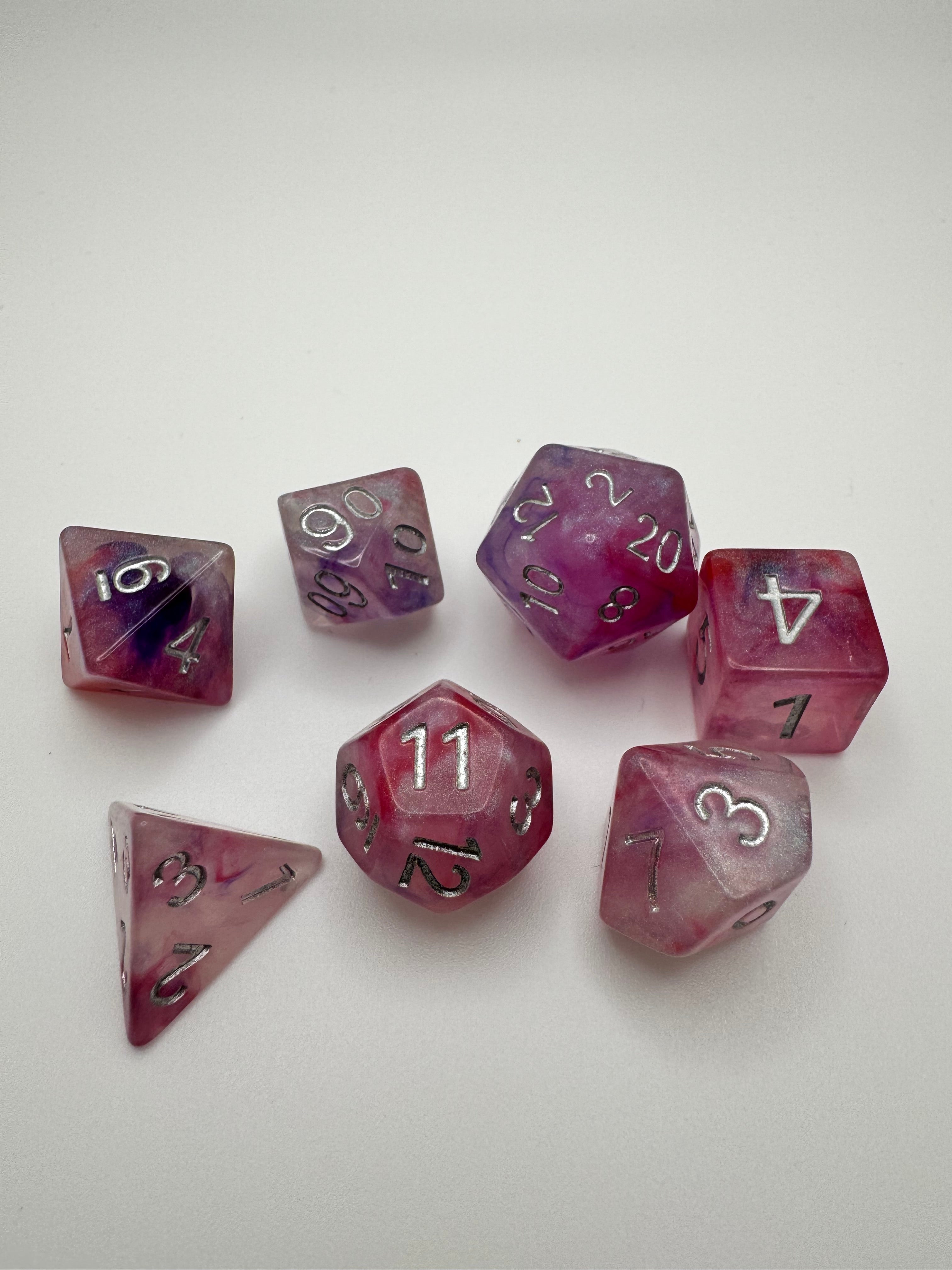 Rose'ish Polyhedral Resin Dice Set