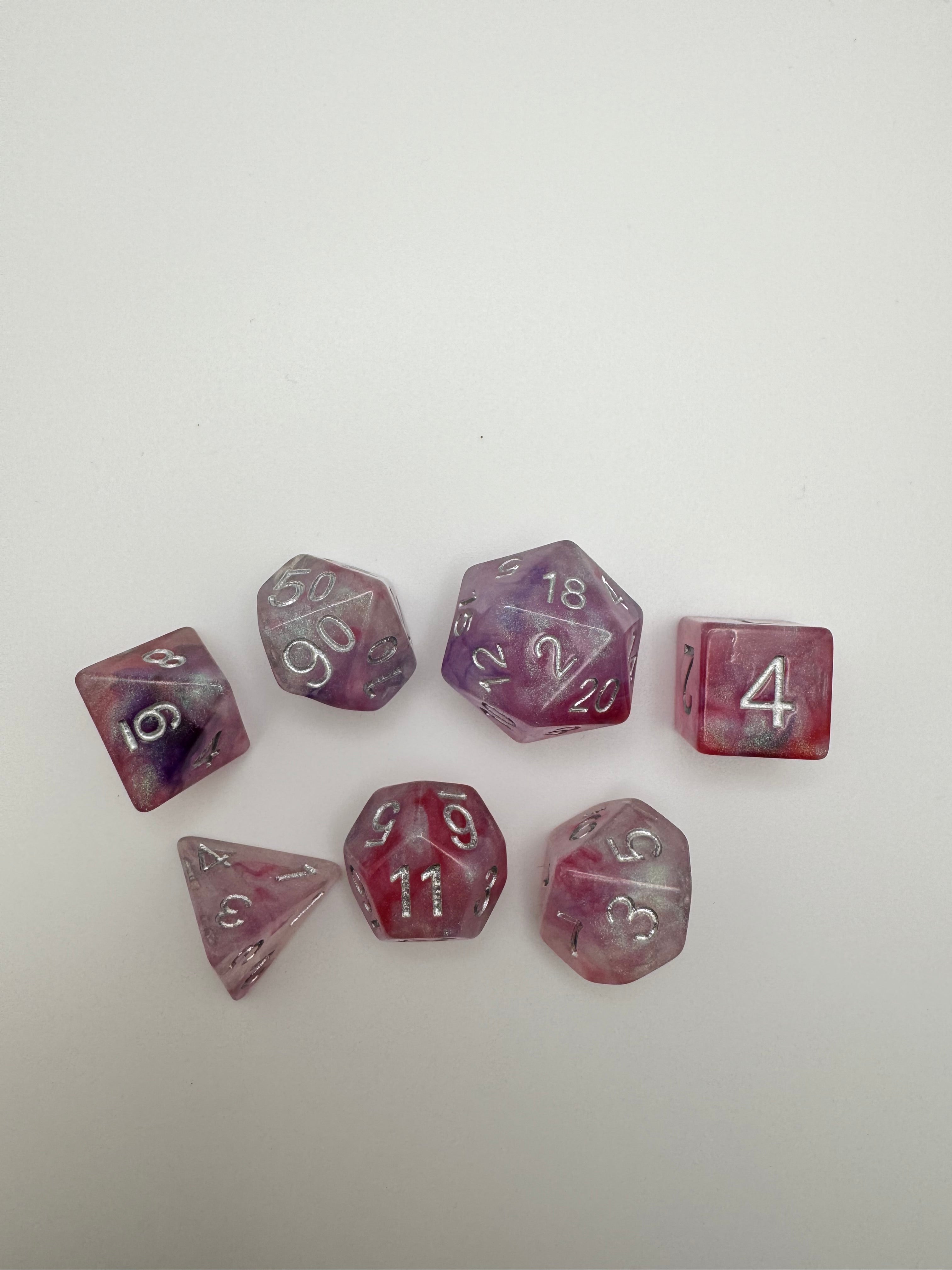 Rose'ish Polyhedral Resin Dice Set