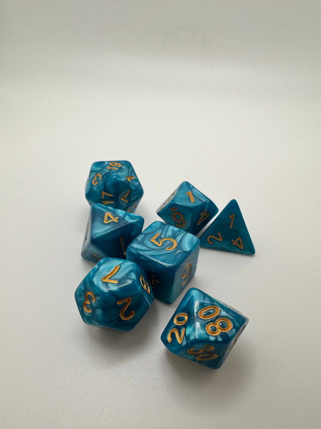 Blue'ish Polyhedral Resin Dice Set