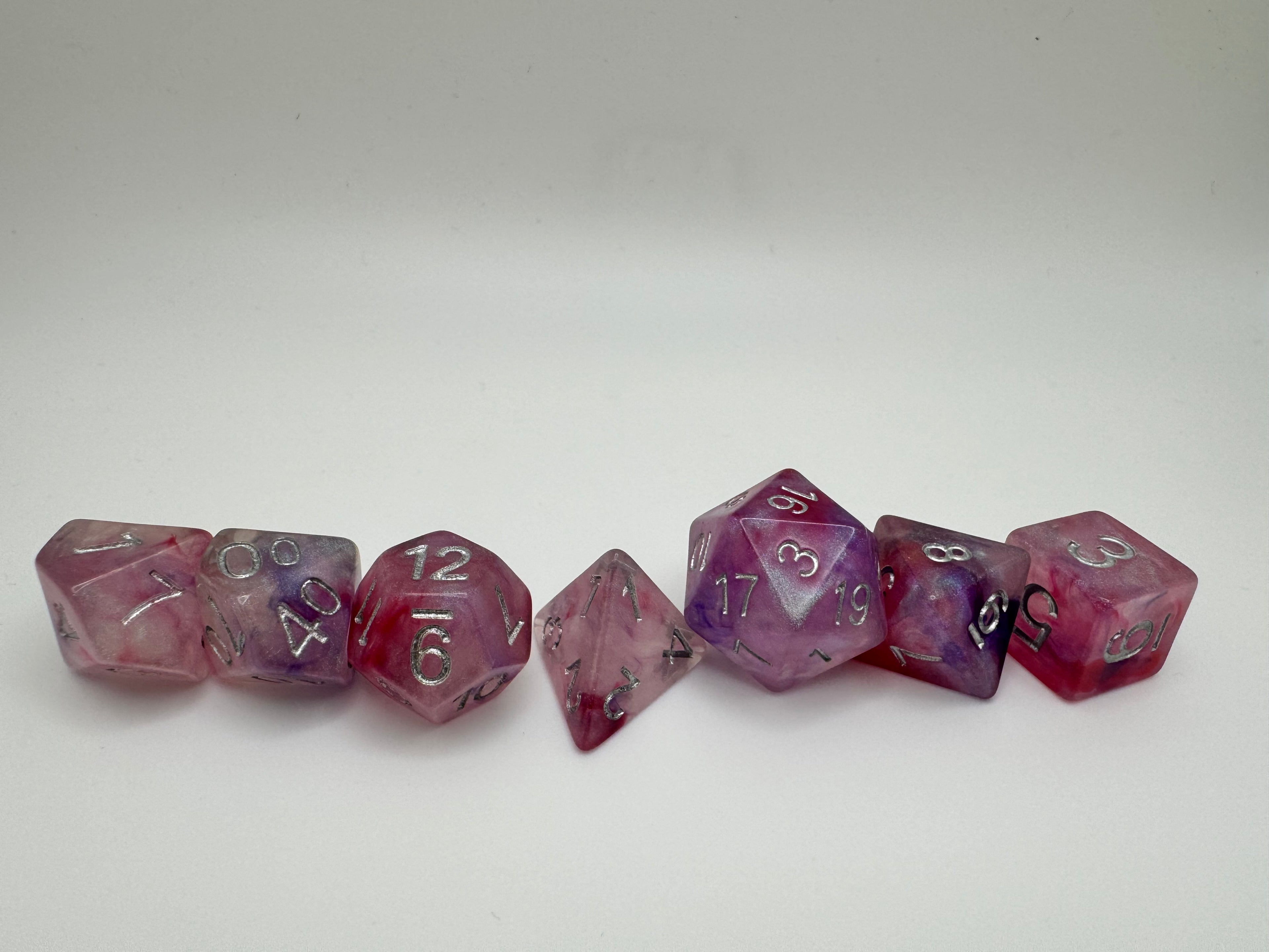 Rose'ish Polyhedral Resin Dice Set