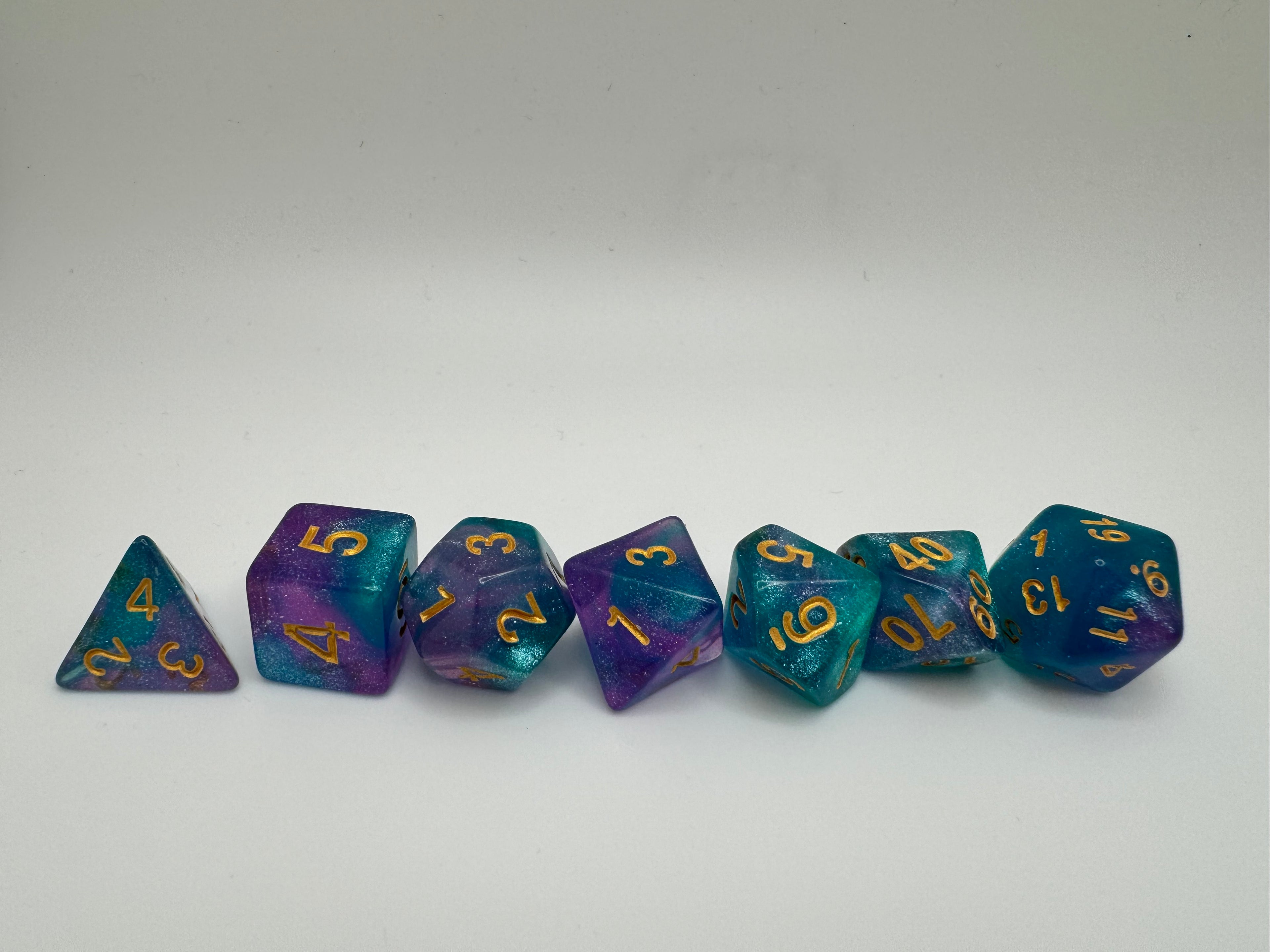 Galaxy'ish Polyhedral Resin Dice Set