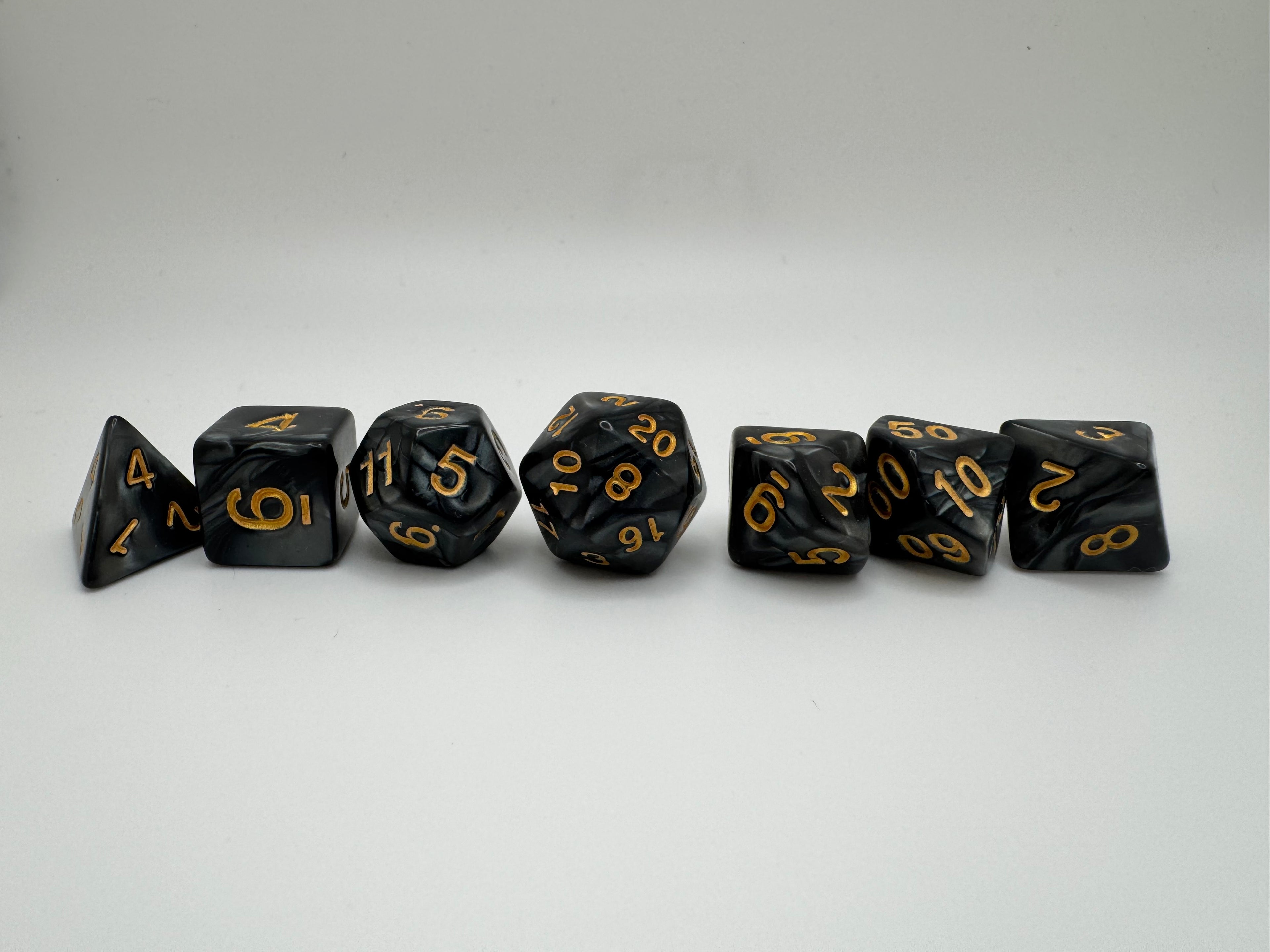 Granite'ish Polyhedral Resin Dice Set
