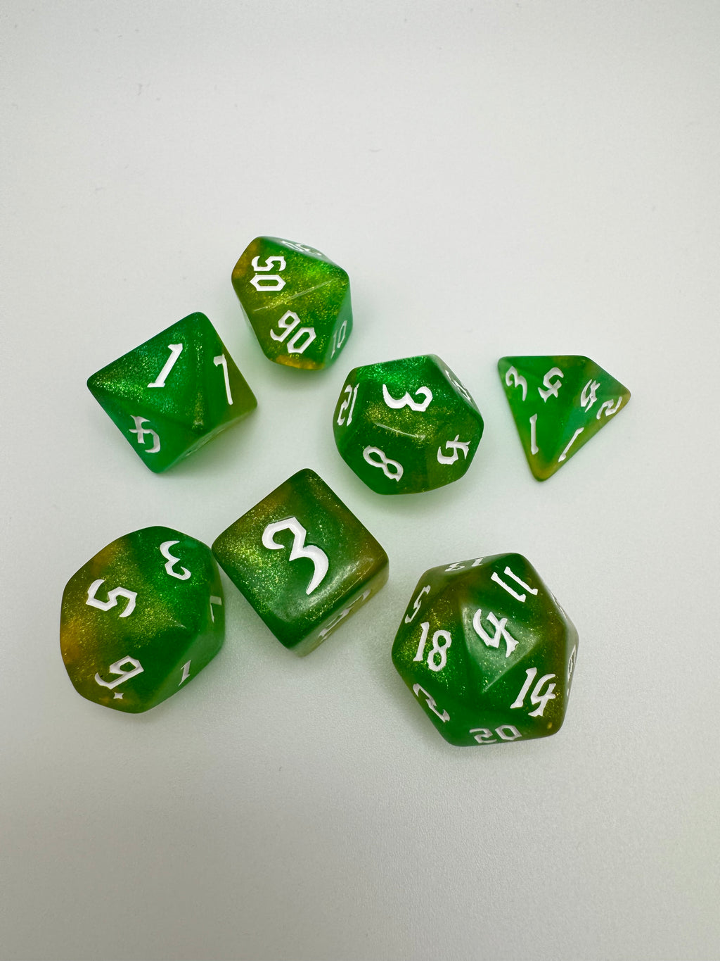 Clover'ish Polyhedral Resin Dice Set