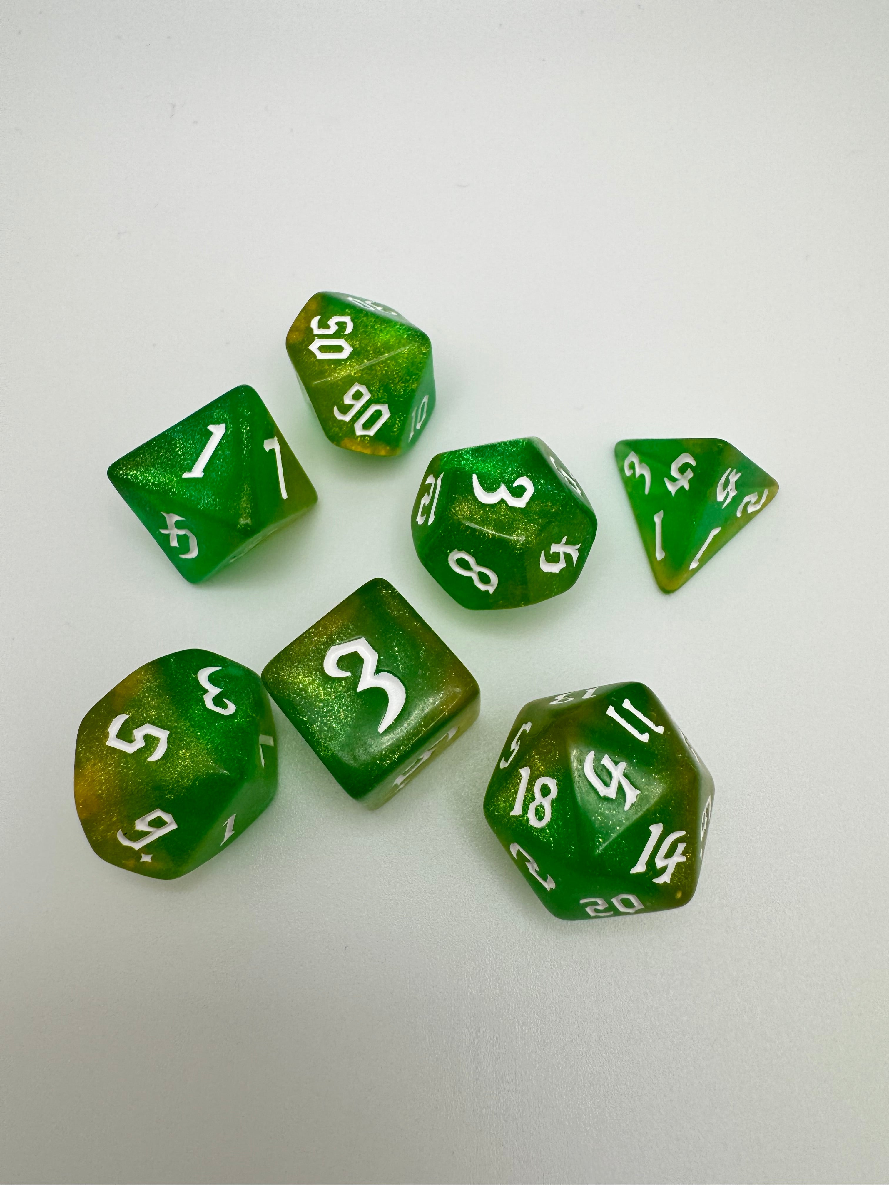 Clover'ish Polyhedral Resin Dice Set