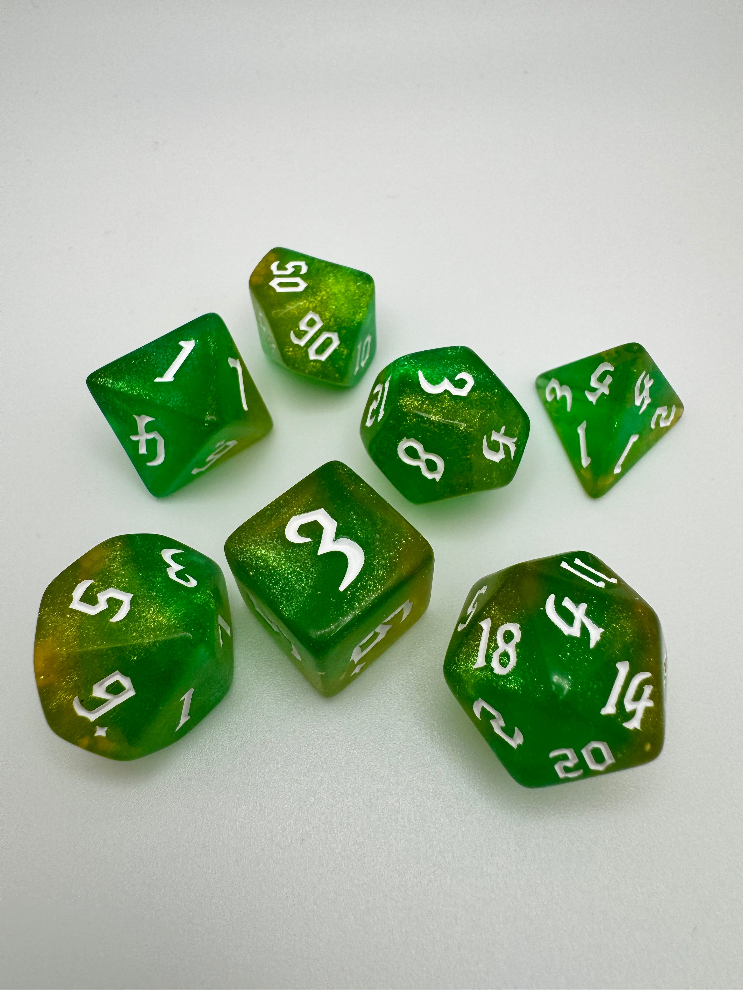 Clover'ish Polyhedral Resin Dice Set