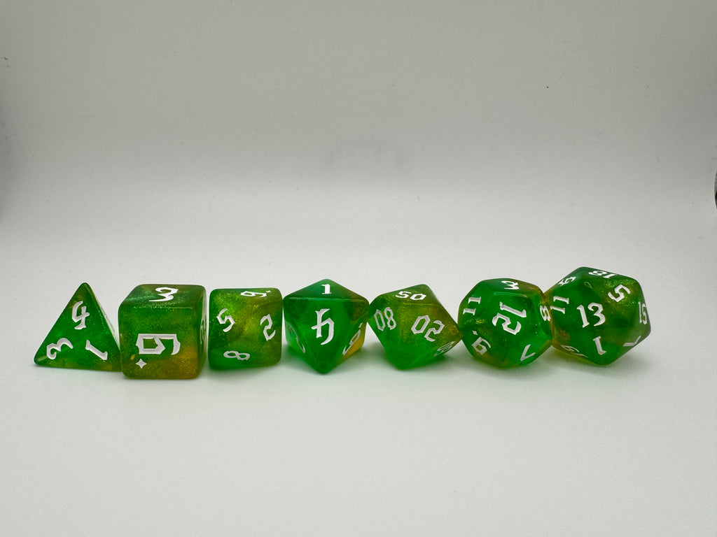 Clover'ish Polyhedral Resin Dice Set