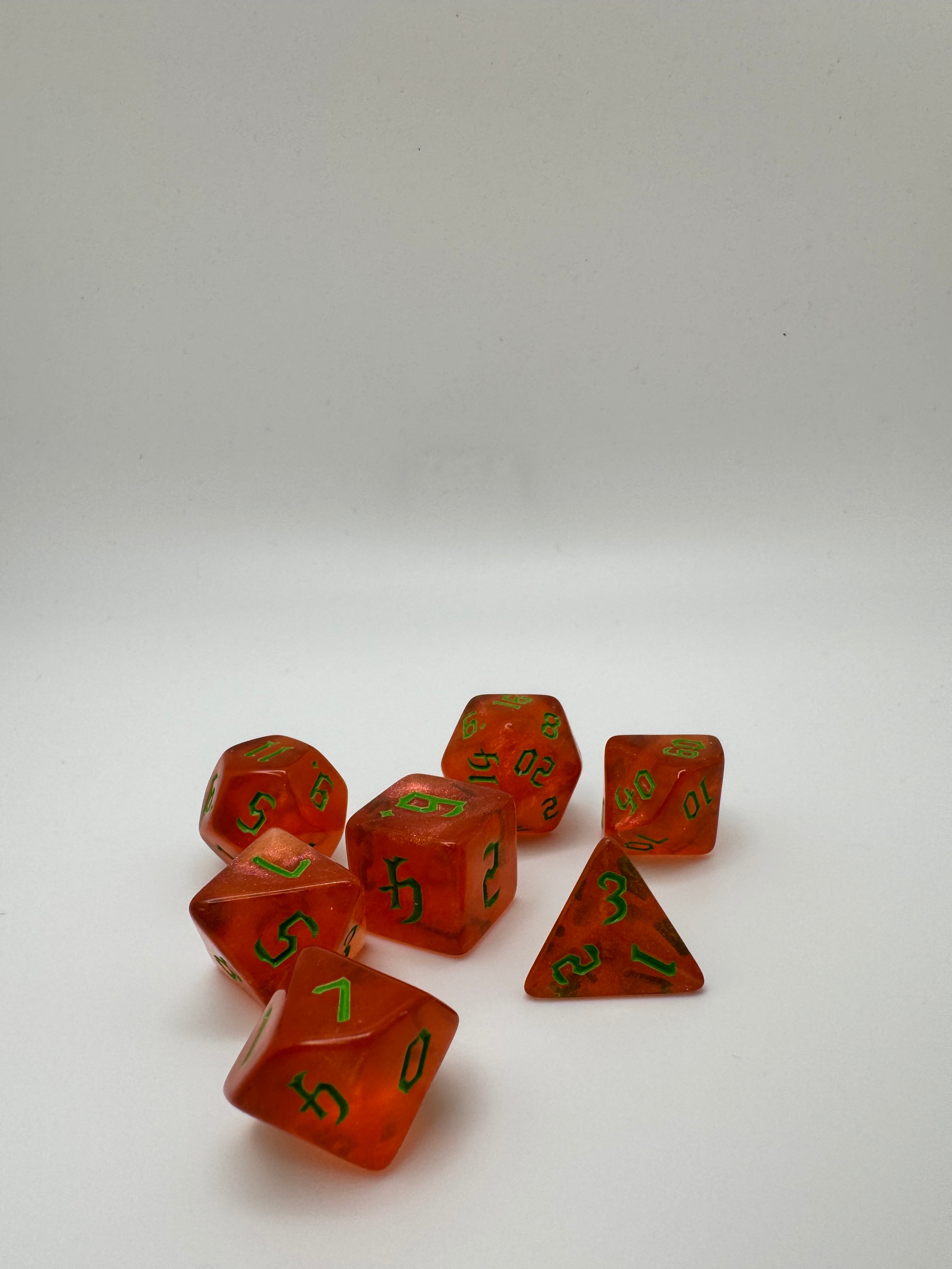 Orange'ish Polyhedron Resin Dice Set