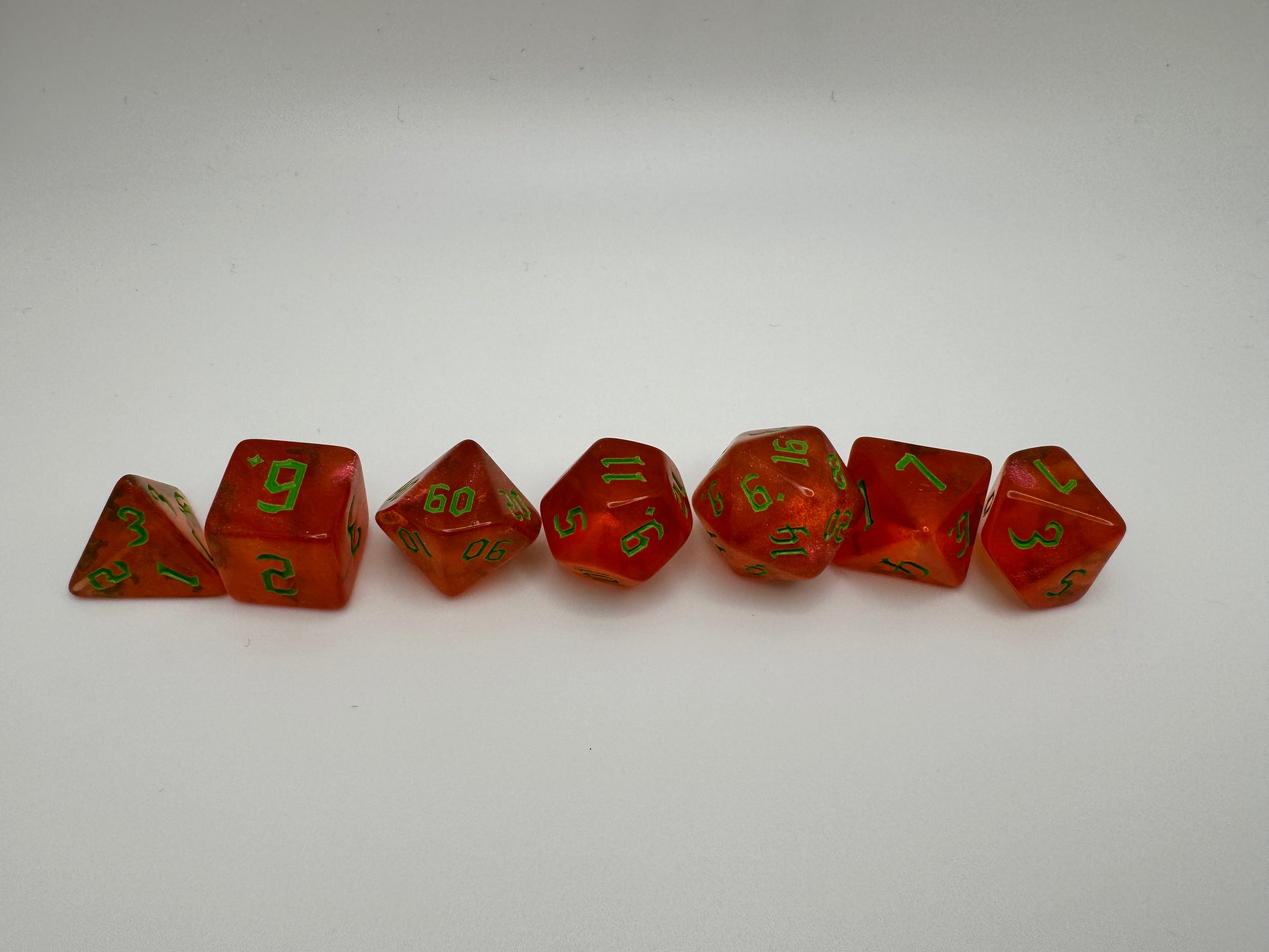 Orange'ish Polyhedron Resin Dice Set