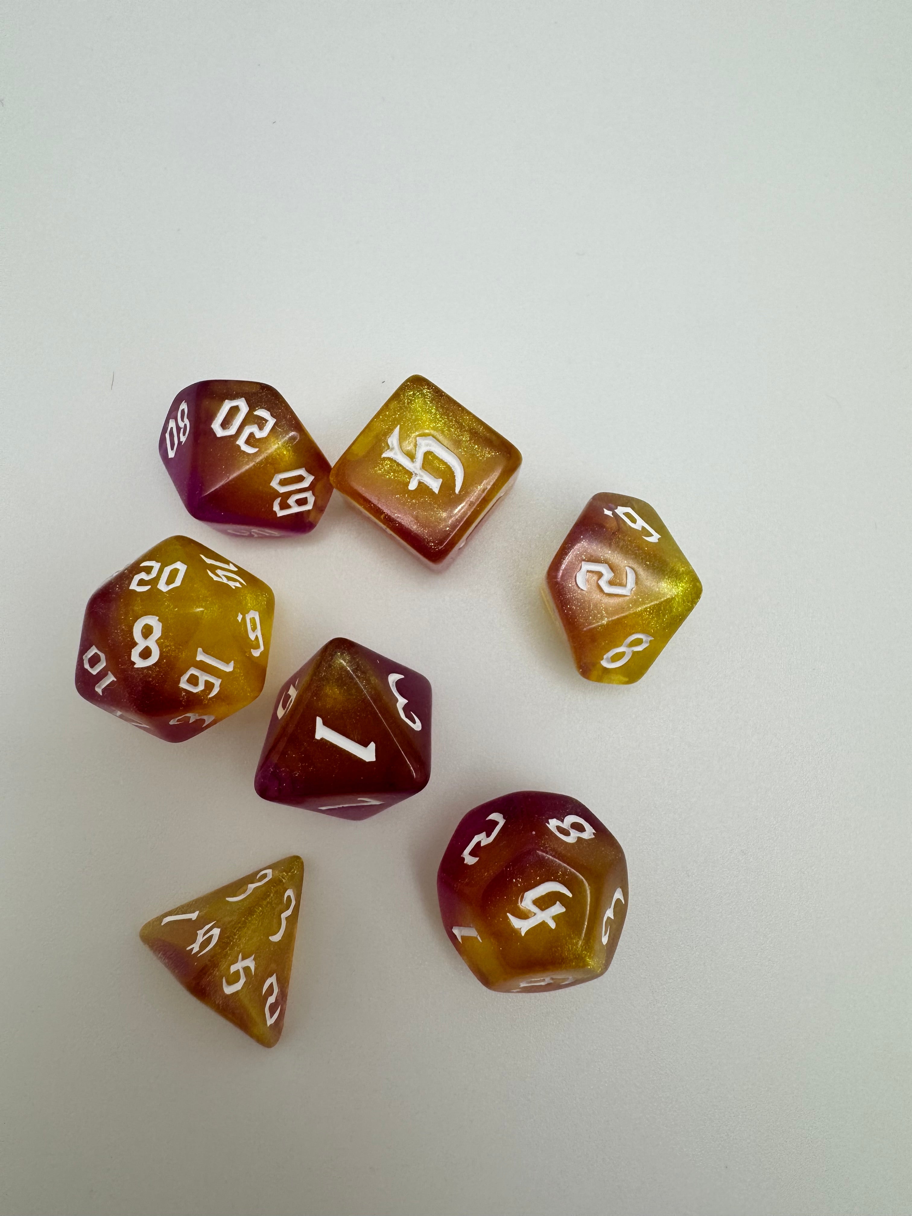 Sunburst'ish Polyhedral Resin Dice Set