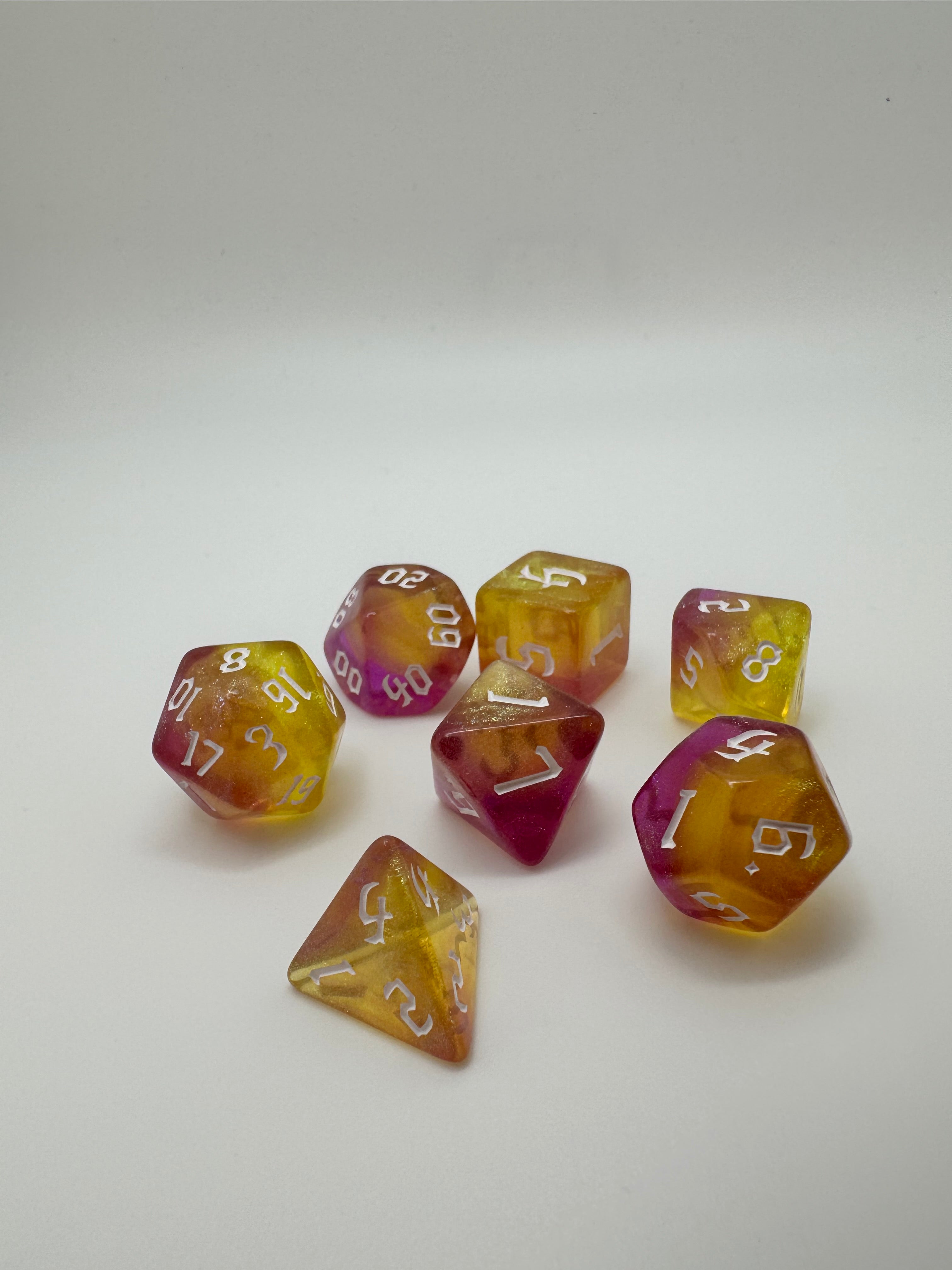 Sunburst'ish Polyhedral Resin Dice Set