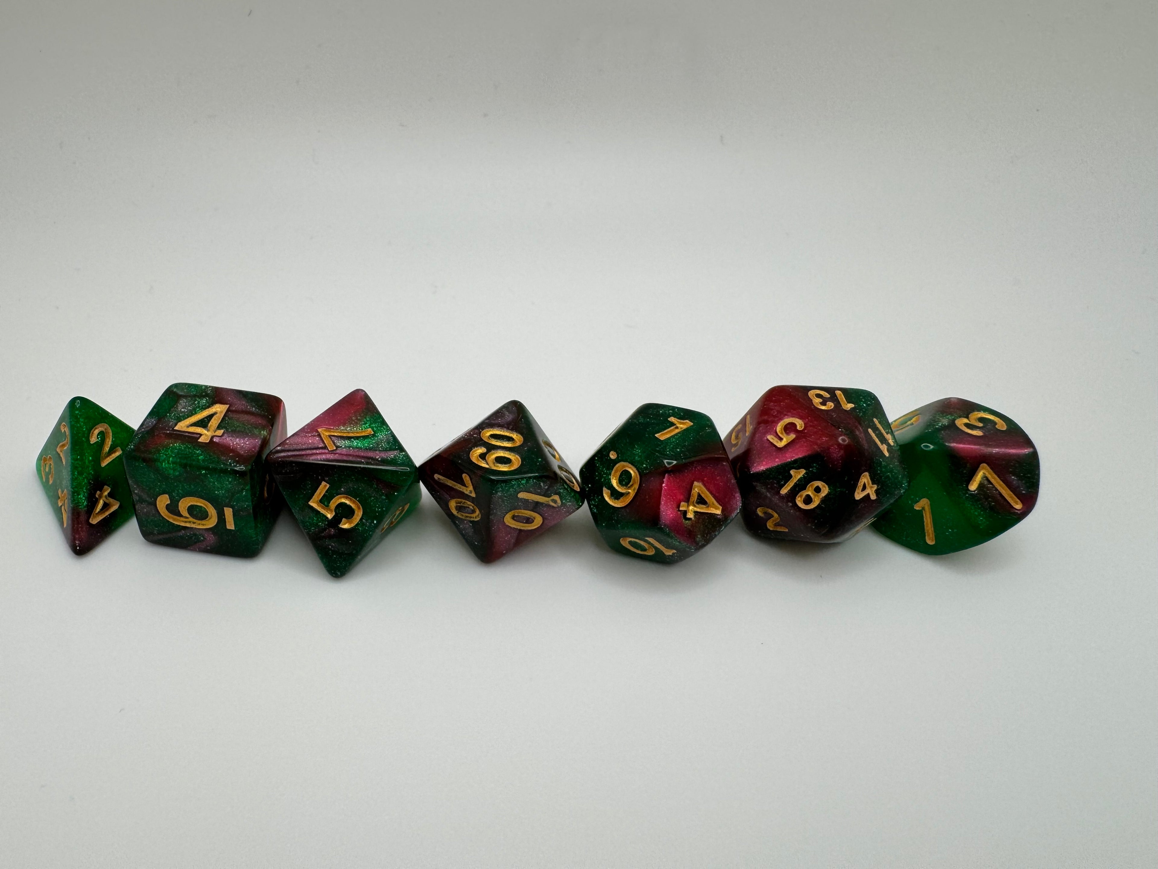 Watermelon'ish Polyhedral Resin DIce Set