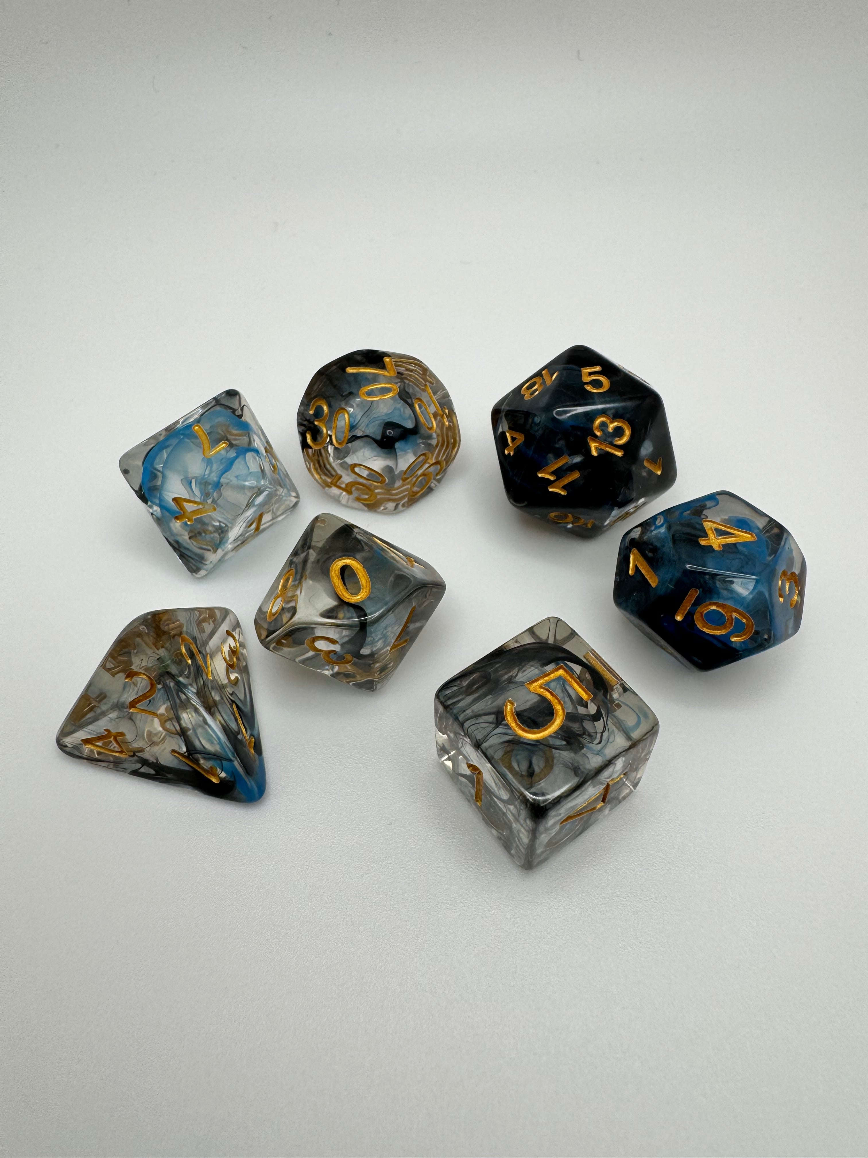 Smokey'ish Polyhedral Resin Dice Set