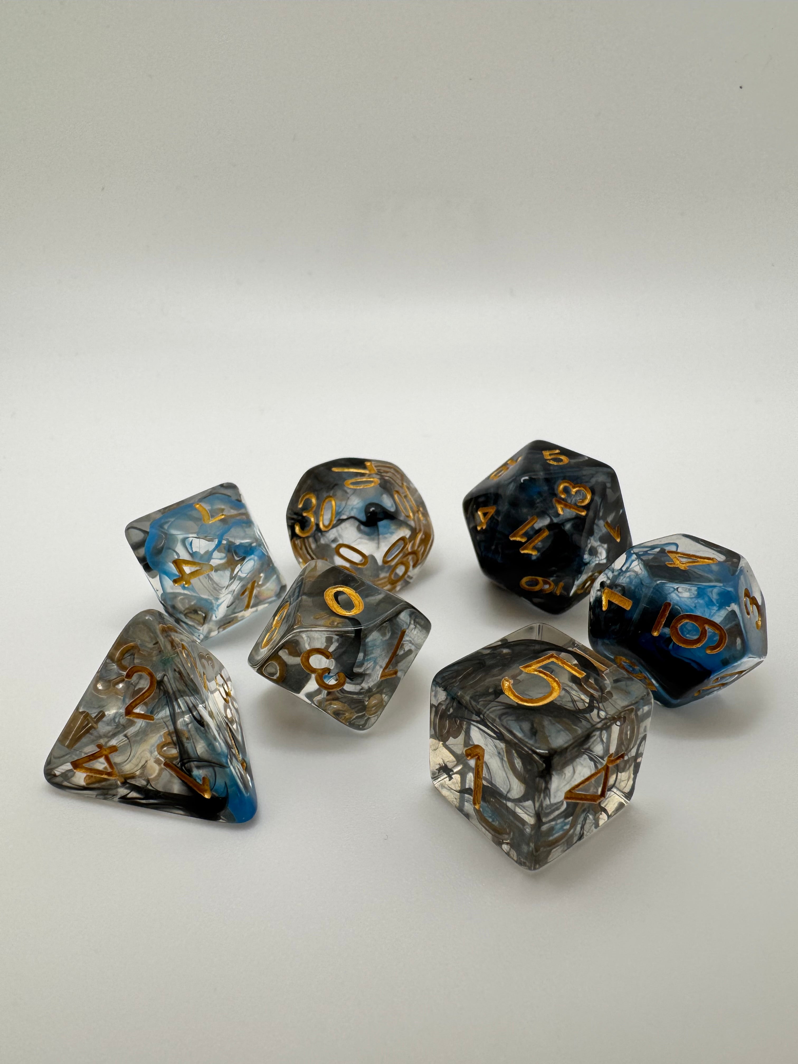 Smokey'ish Polyhedral Resin Dice Set