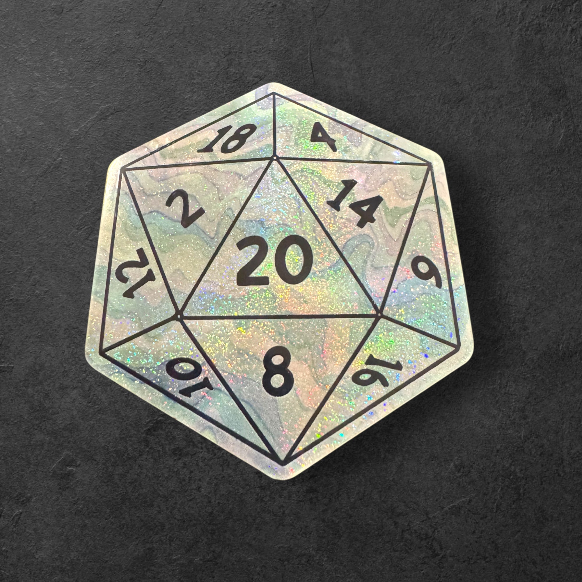 Holographic D20 - Vinyl Sticker