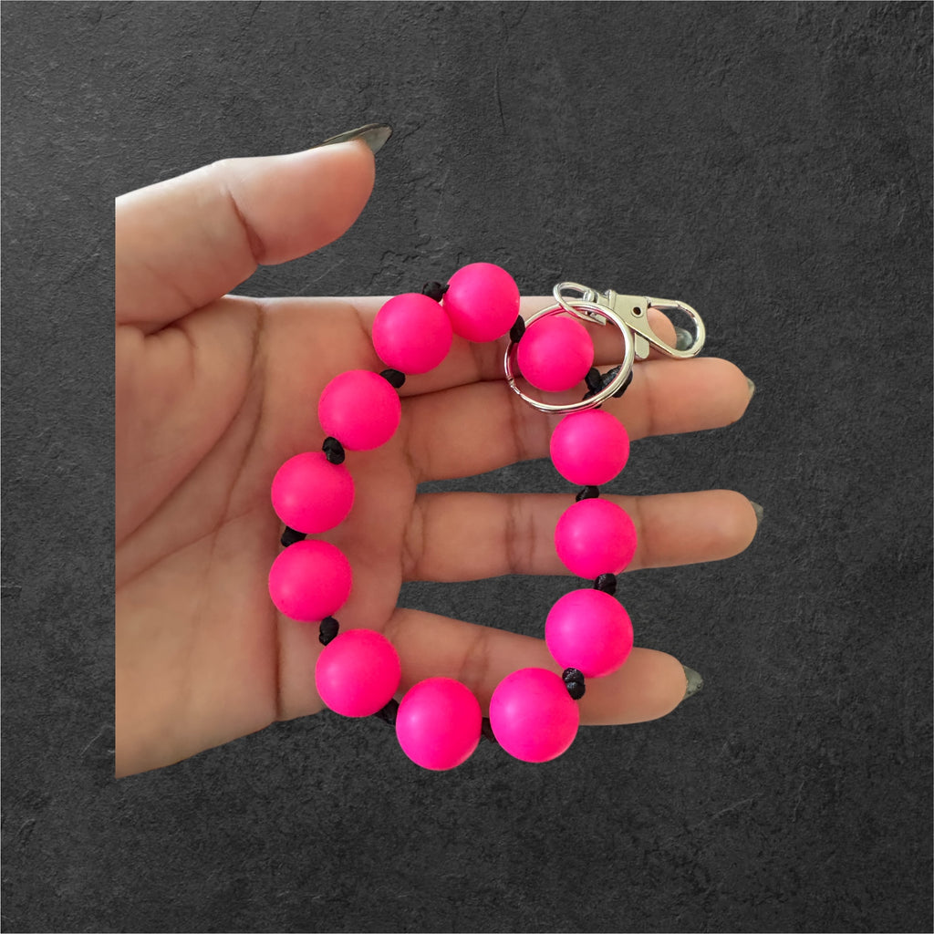 Silicone Bead Wristlet Keychain