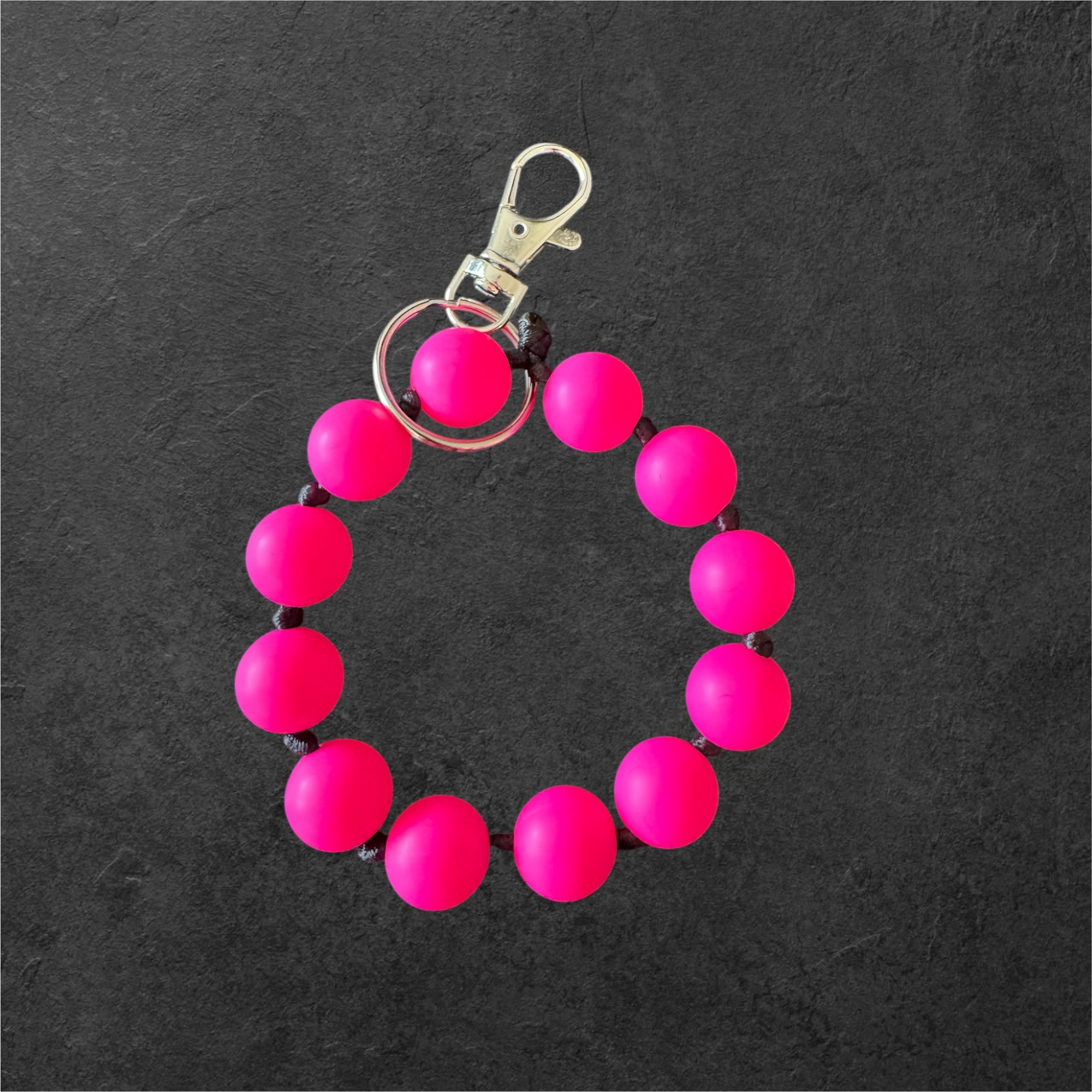 Silicone Bead Wristlet Keychain