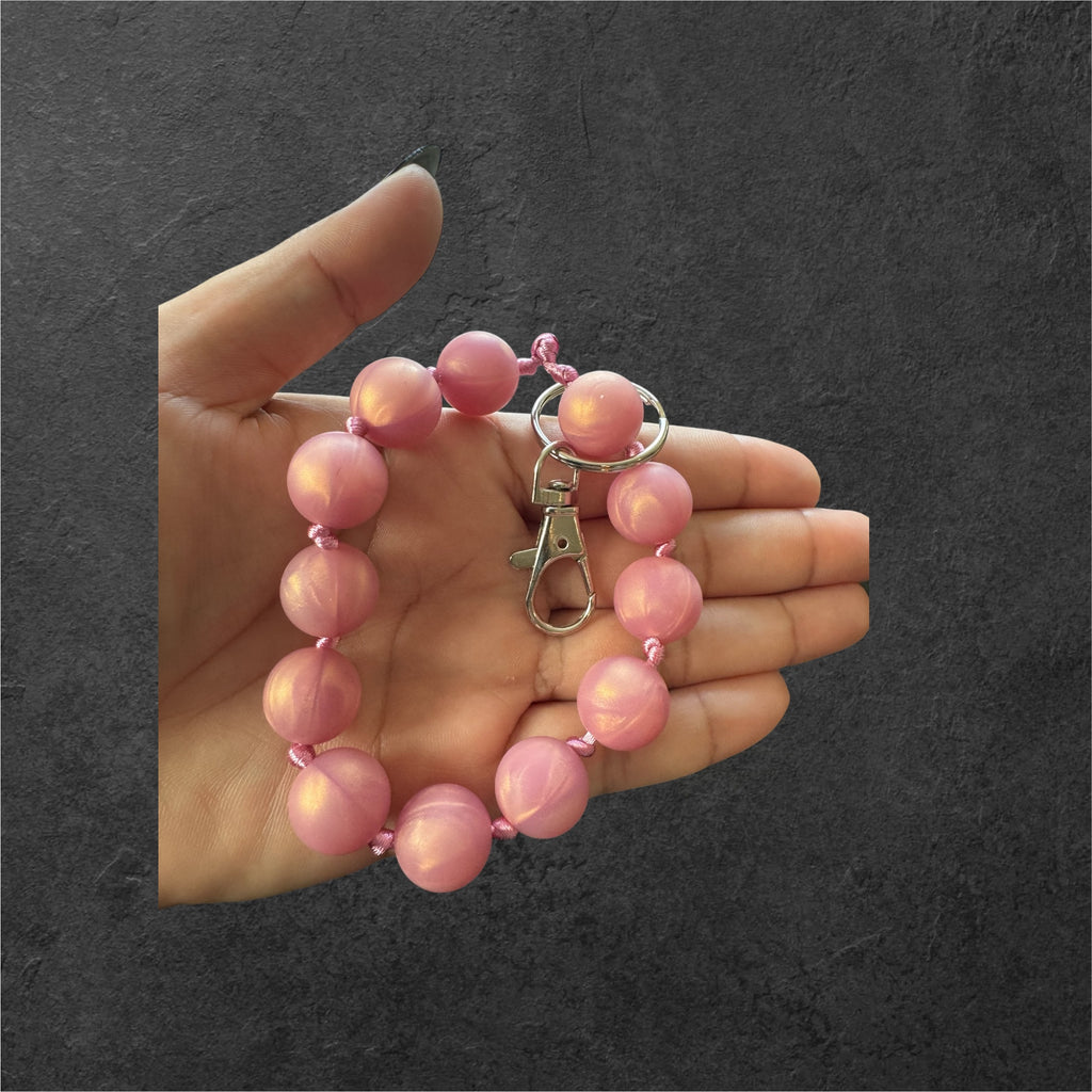 Silicone Bead Wristlet Keychain