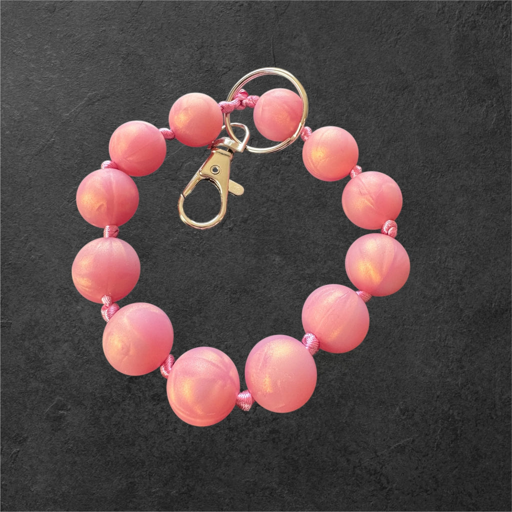 Silicone Bead Wristlet Keychain
