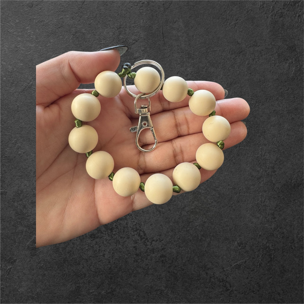 Silicone Bead Wristlet Keychain