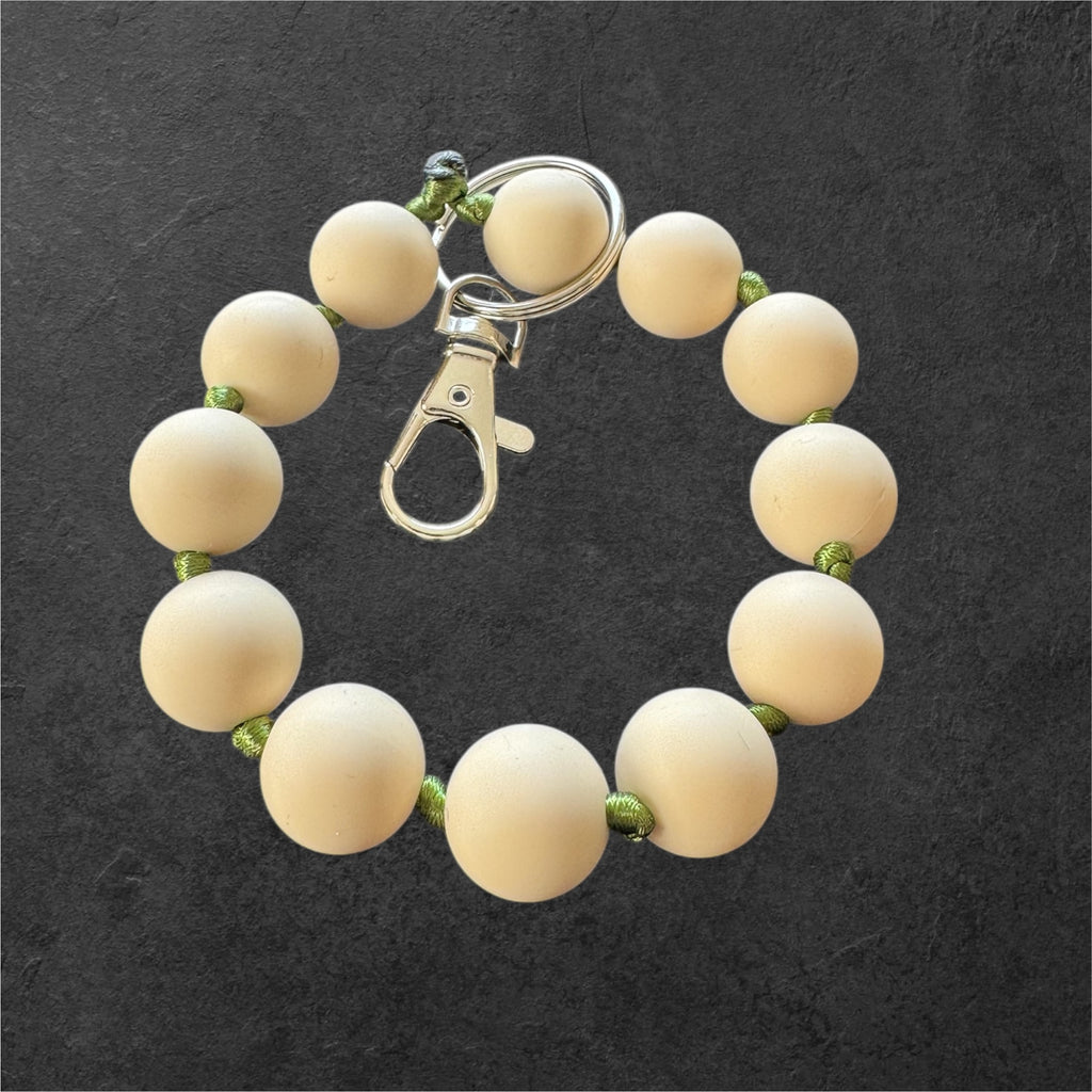 Silicone Bead Wristlet Keychain
