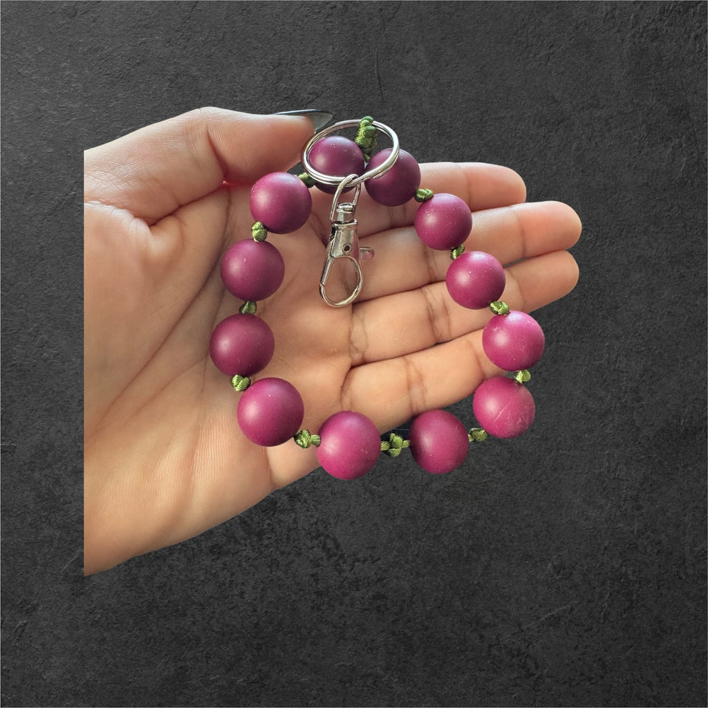 Silicone Bead Wristlet Keychain