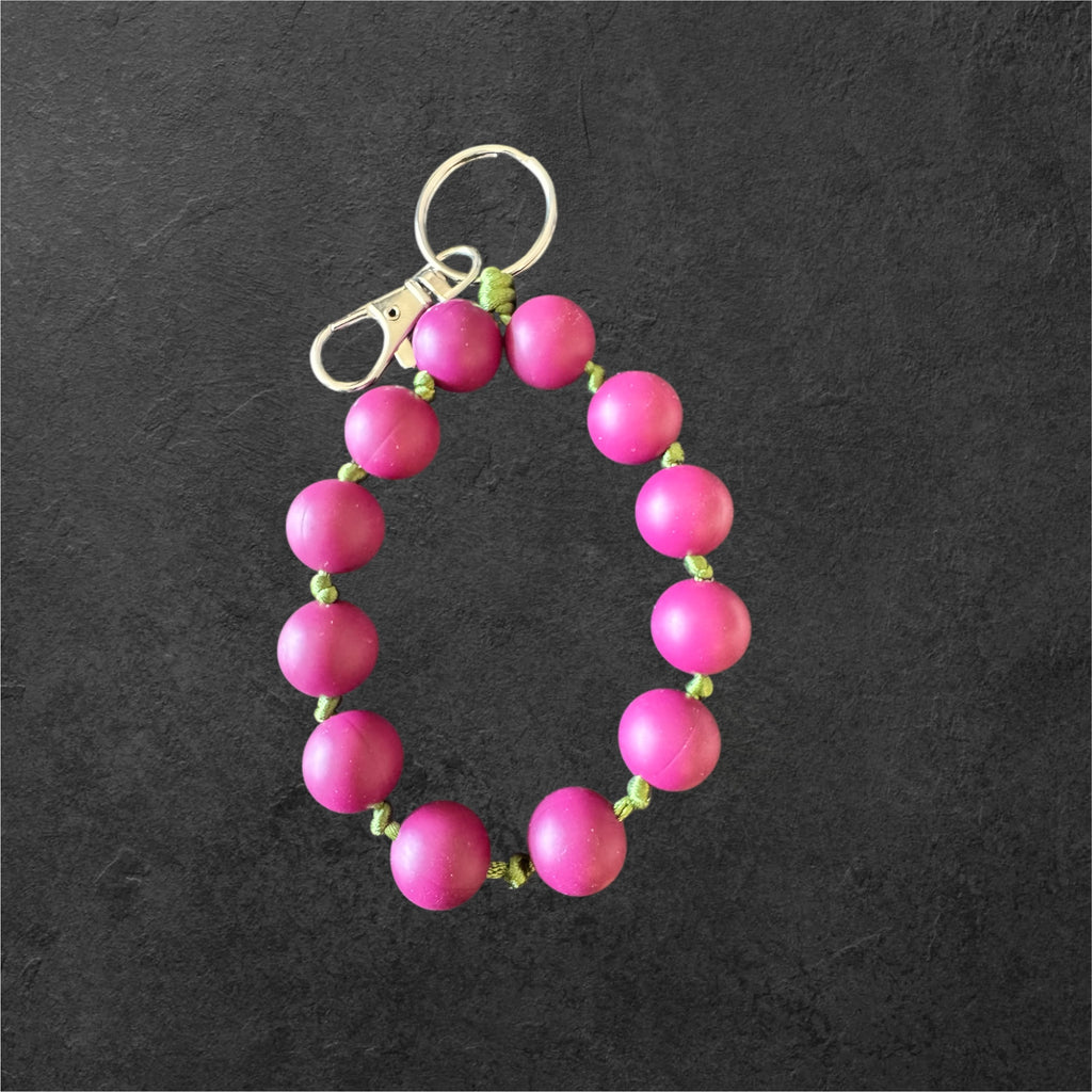 Silicone Bead Wristlet Keychain