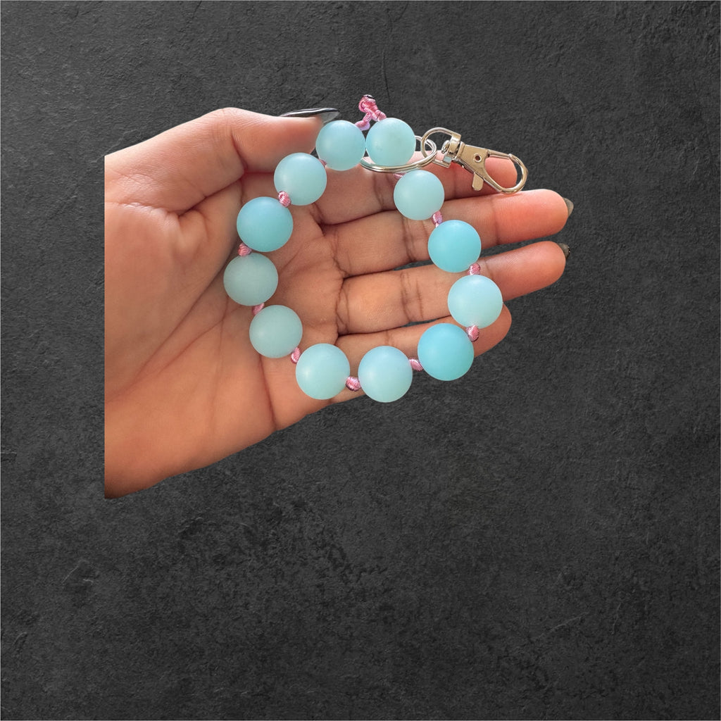 Silicone Bead Wristlet Keychain