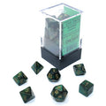 7-set Cube Mini Dice Scarab Jade with Gold Numbers