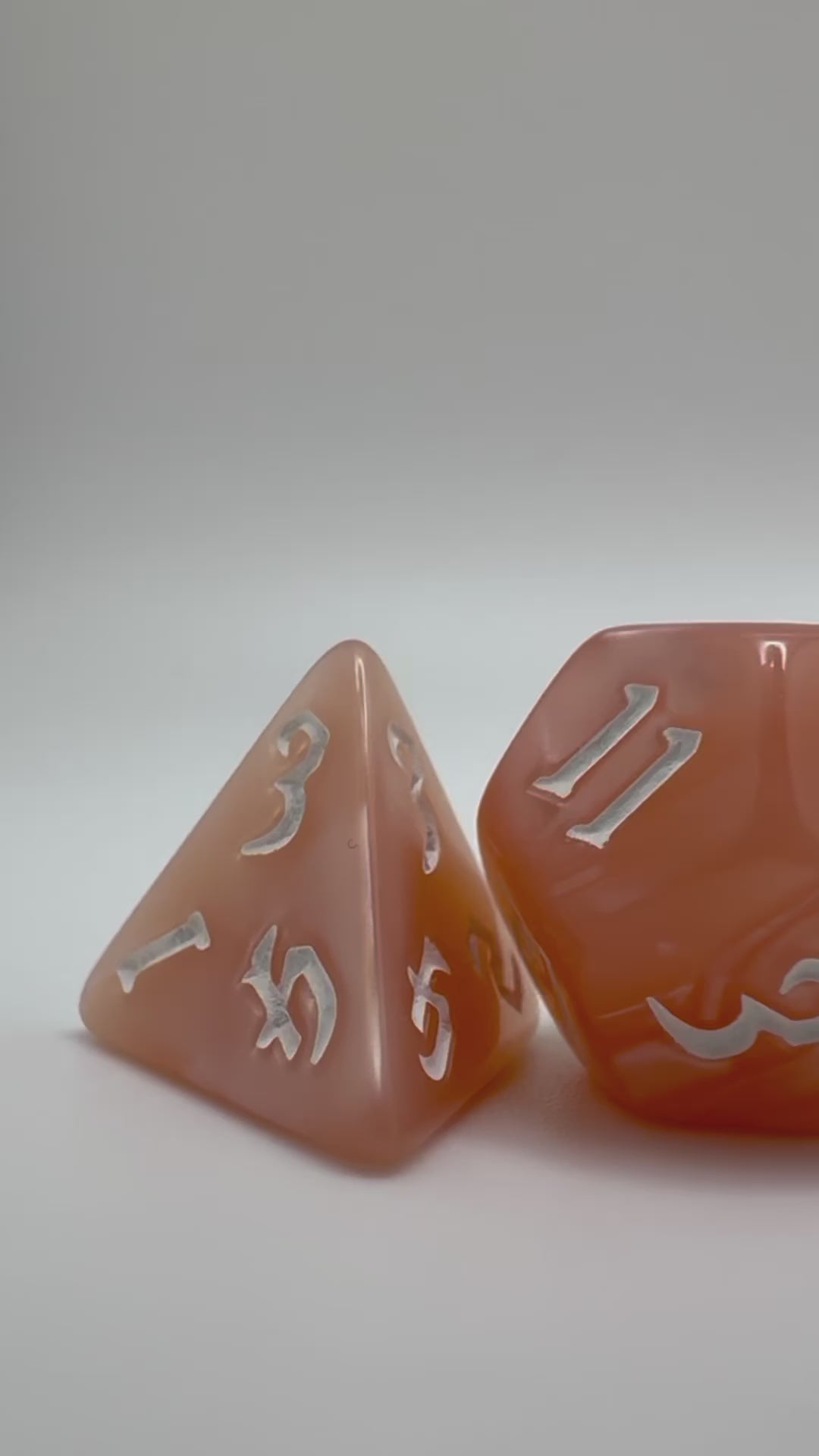 Peach'ish Polyhedral Resin Dice Set