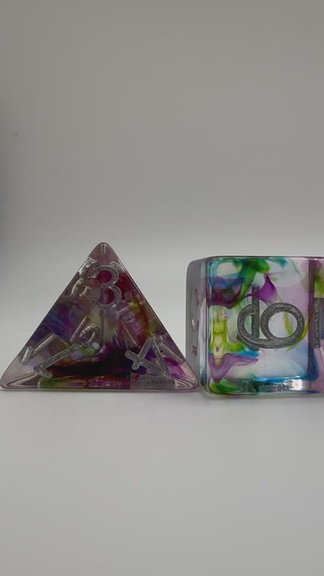 Stained Glass'ish Polyhedral Resin Dice Set